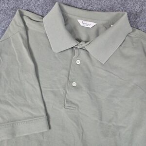Turnbury Men's Sage Green Double Mercerized Cotton Polo Shirt Size L